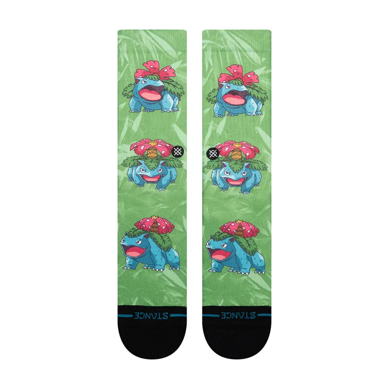 Stance Pokemon Venusar Crew Sock in Green-1
