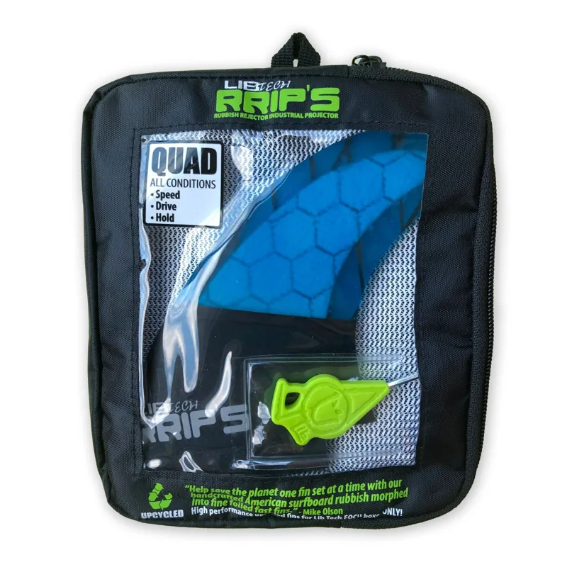 LibTech RRIPs Medium Surfboard Quad Fin Set in Blue-2