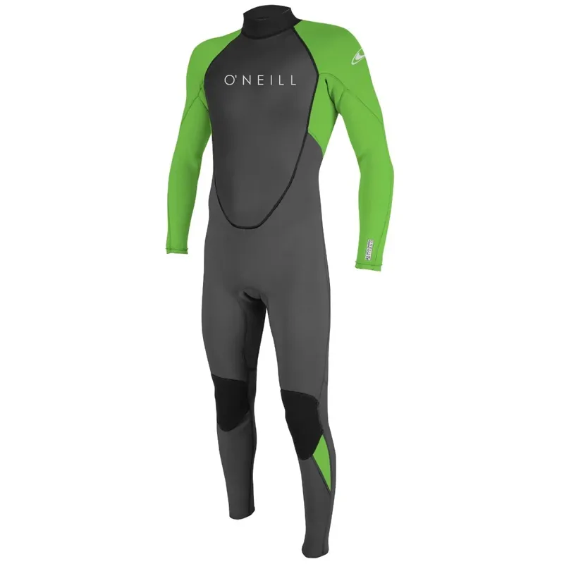 O Neill Reactor Youth 3-2mm Back Zip Wetsuit in Graphite/Dayglo
