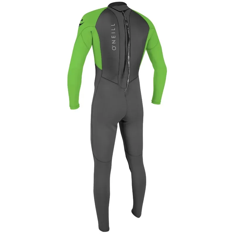 O Neill Reactor Youth 3-2mm Back Zip Wetsuit in Graphite/Dayglo-1