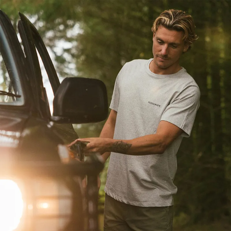 Passenger Made To Roam Recycled Cotton T-Shirt in Grey Marl-4