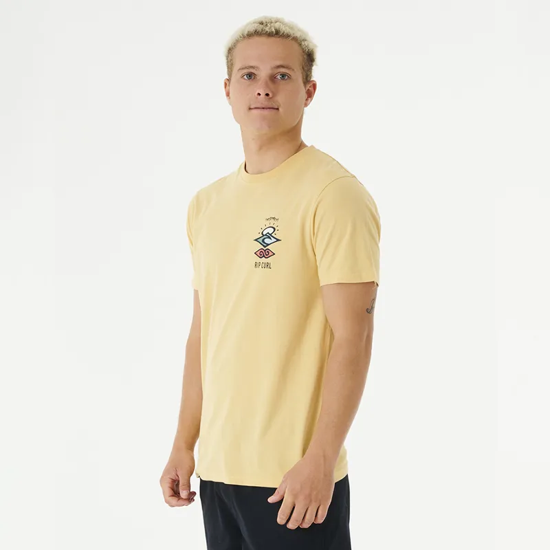 Rip Curl Search Icon Tee in Washed Yellow-1