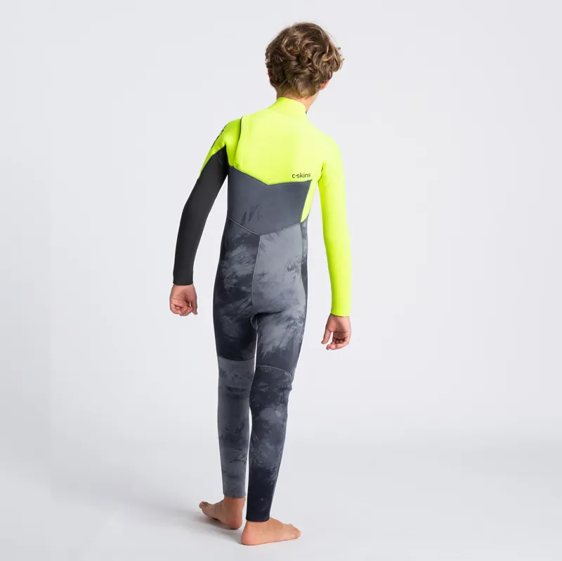 C-Skins / Junior / Session / 4-3mm / Chest Zip / Black Tiedye-Yellow-Graphite-3