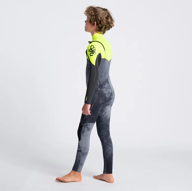 C-Skins / Junior / Session / 4-3mm / Chest Zip / Black Tiedye-Yellow-Graphite-4