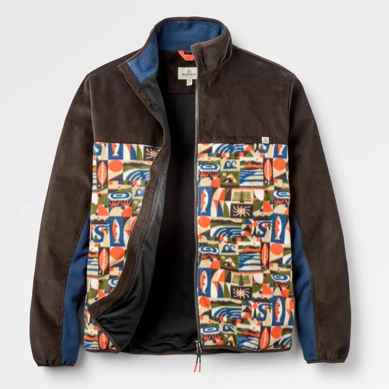 Passenger Set Off Corduroy Fleece in Lost On Purpose Khaki