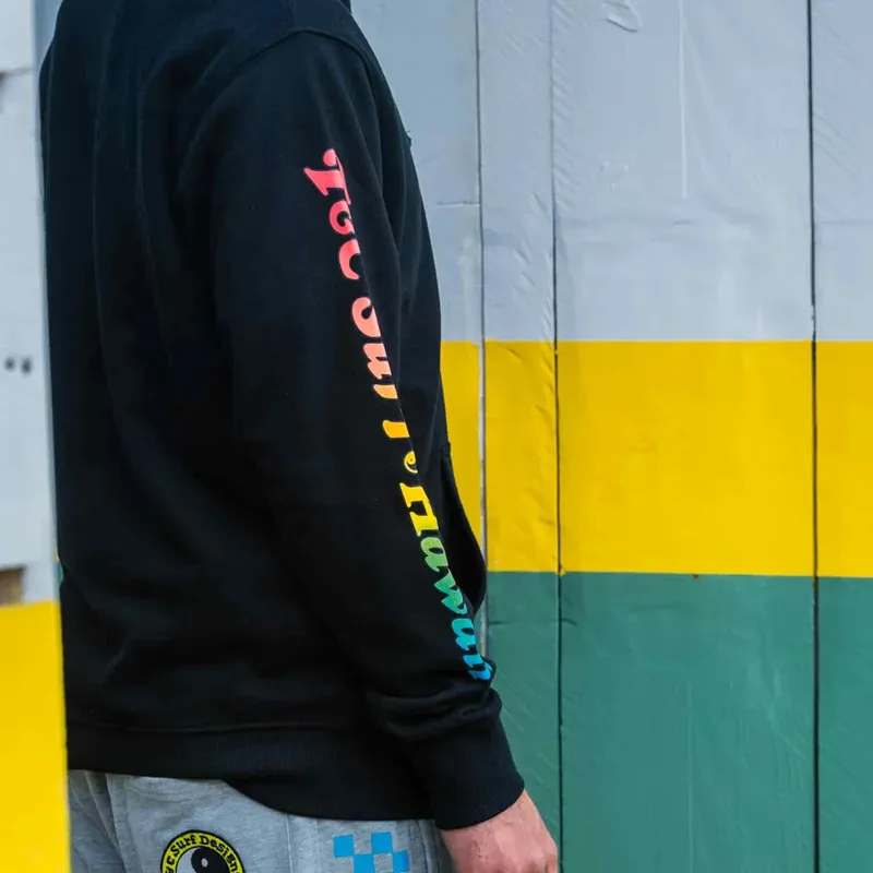 T and C Set YR Rail Hooded Fleece in Washed Black-3