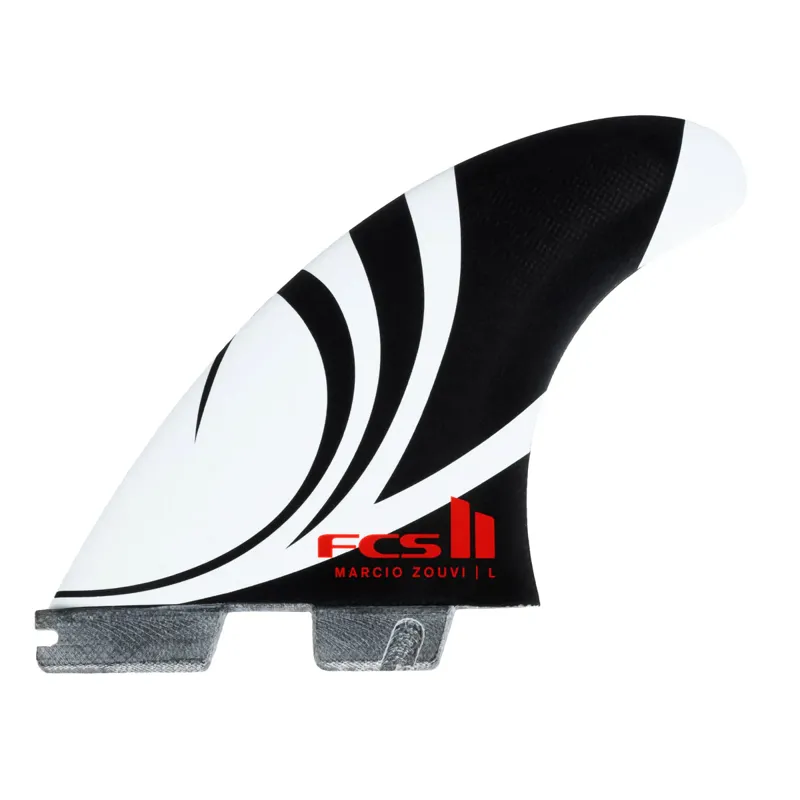 FCS II Sharpeye PC Carbon Tri-Quad Fin Set in Black-White