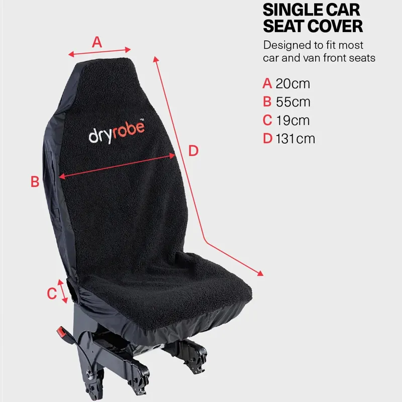 Dryrobe Single Car/Van Seat Cover in Black/Black-2