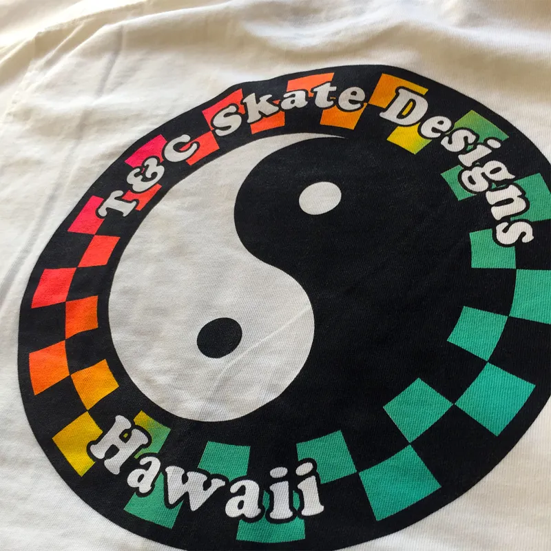 T and C Skate Logo Tee in White-2