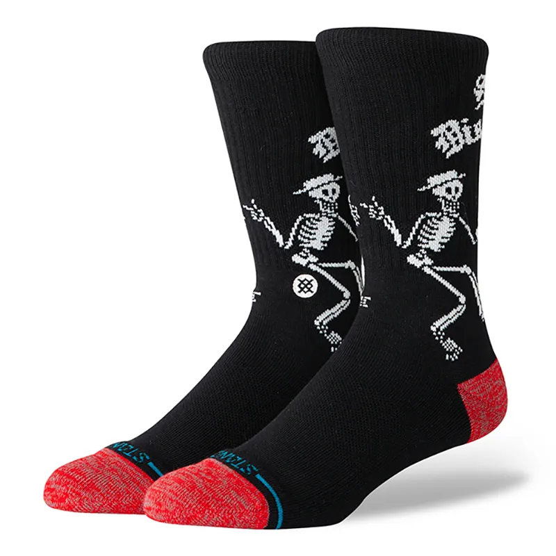 Stance Skelly Dancing Crew Sock in Black - SIZE Large