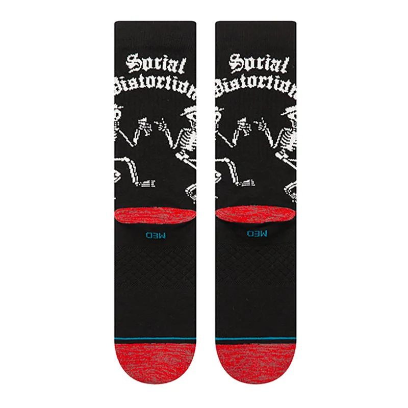 Stance Skelly Dancing Crew Sock in Black - SIZE Large-2