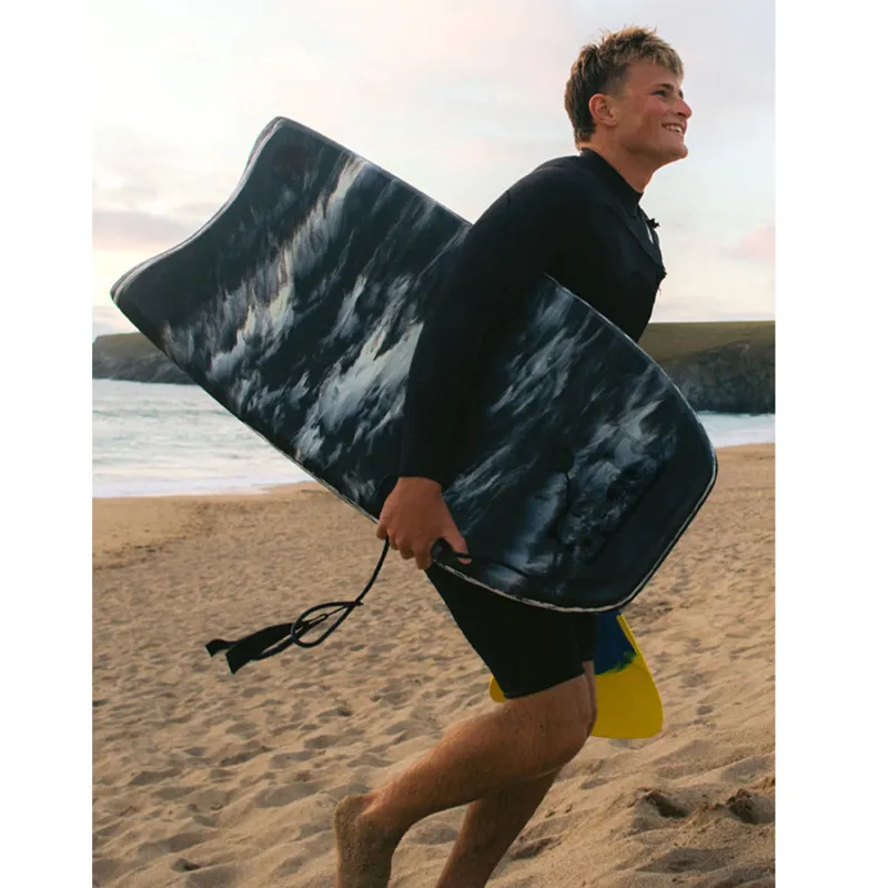 Vision Slab Pro Recycled Bodyboard in Black/White Marble - 42in-4