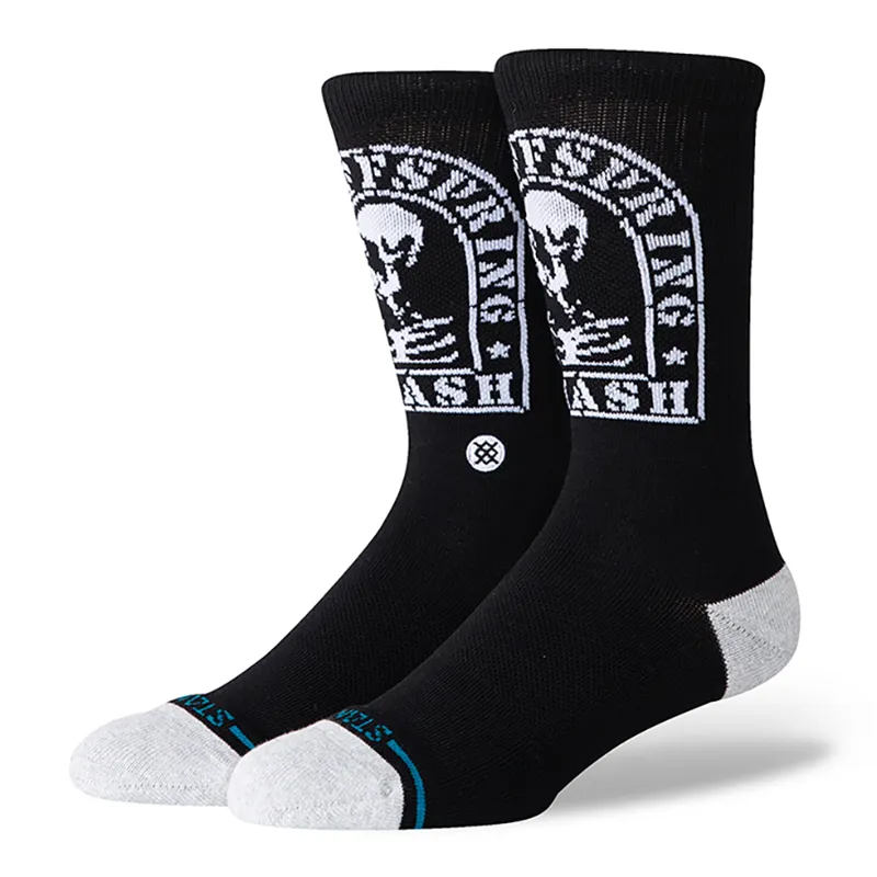 Stance Smashed Crew Sock in Black - SIZE Large