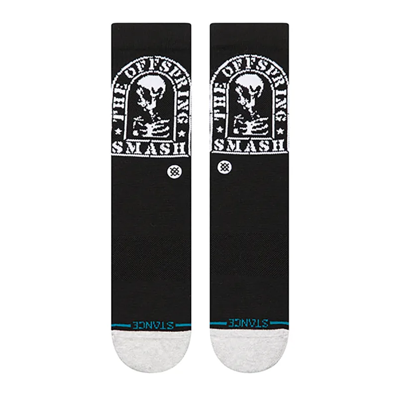Stance Smashed Crew Sock in Black - SIZE Large-1