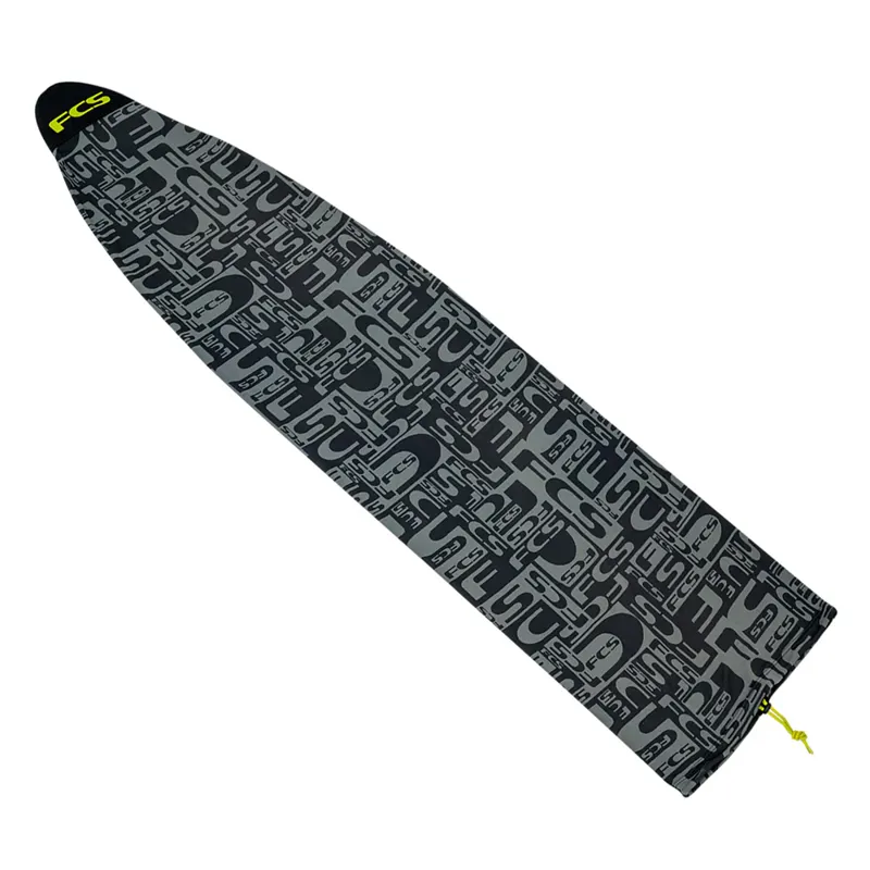 FCS Fun Board Stretch Boardsock in Monogram Coal/Lime