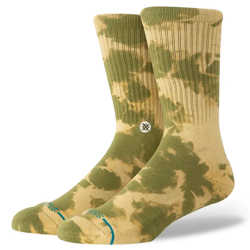 Stance Spotty Dye Crew Sock in Olive