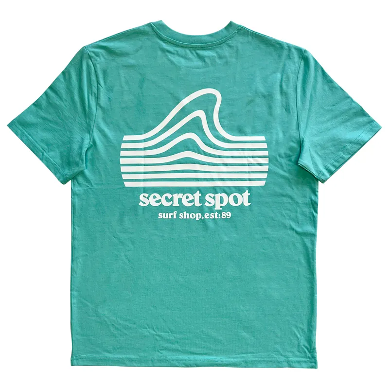 Secret Spot Logo T-Shirt in Jade Green/White