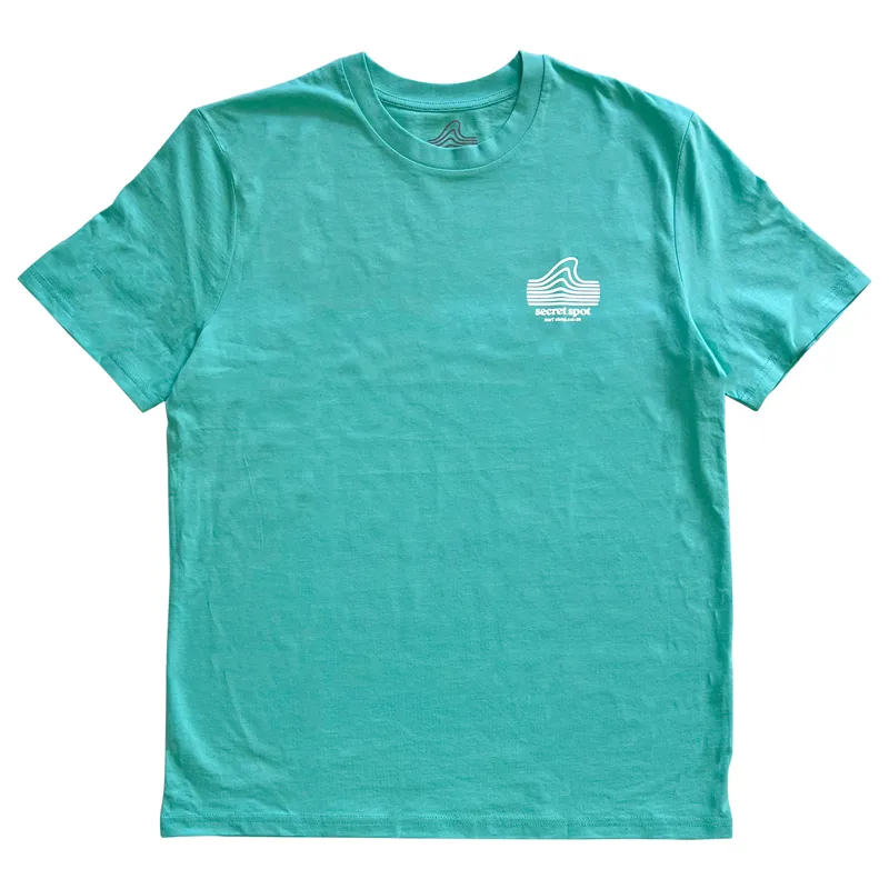 Secret Spot Logo T-Shirt in Jade Green/White-2