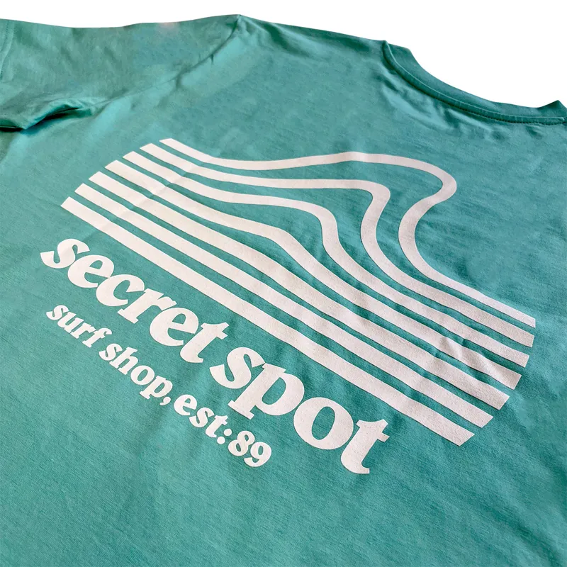 Secret Spot Logo T-Shirt in Jade Green/White-1