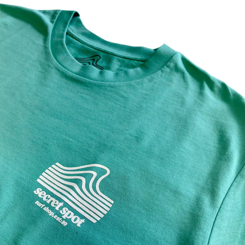 Secret Spot Logo T-Shirt in Jade Green/White-3