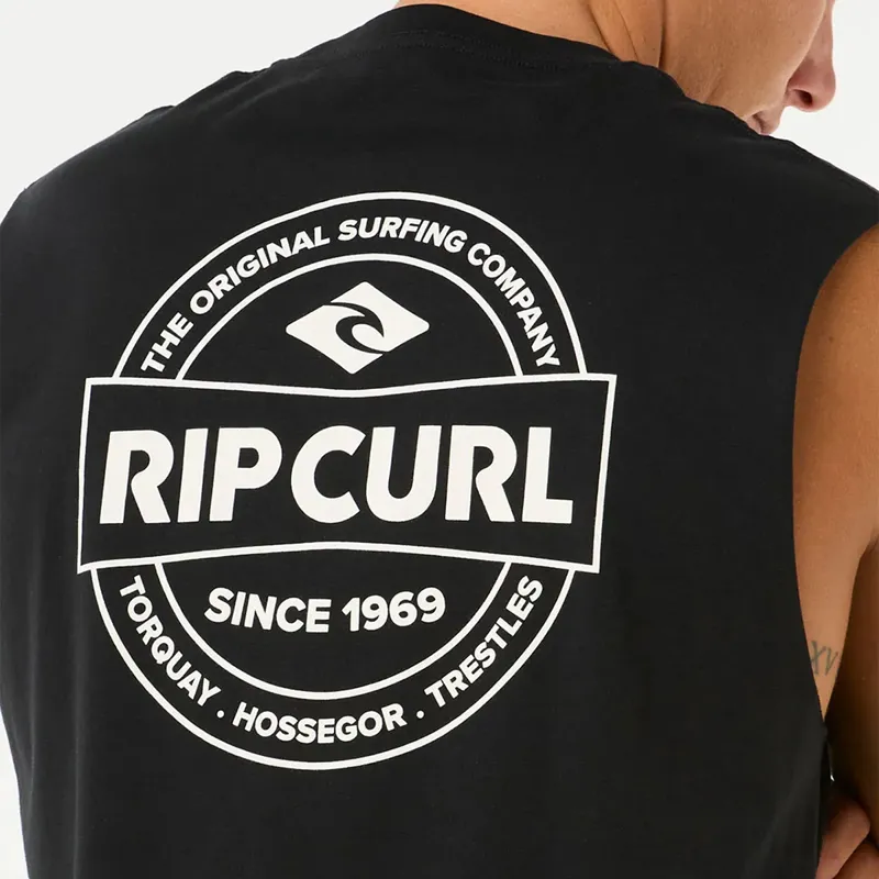 Rip Curl Stapler Muscle Tee in Black-2