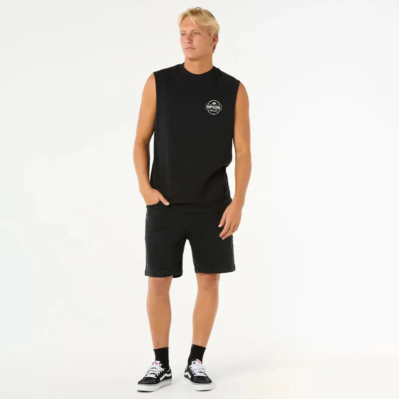Rip Curl Stapler Muscle Tee in Black-3