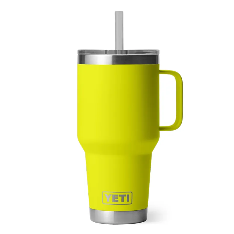 Yeti Rambler 35oz Straw Mug in Firefly Yellow-1