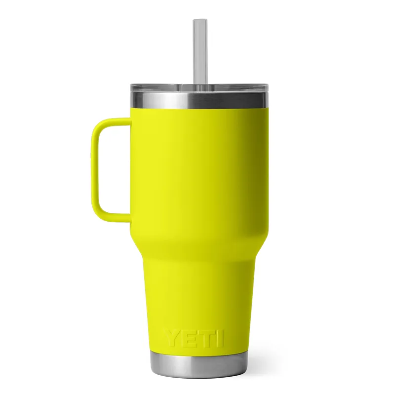 Yeti Rambler 35oz Straw Mug in Firefly Yellow-2