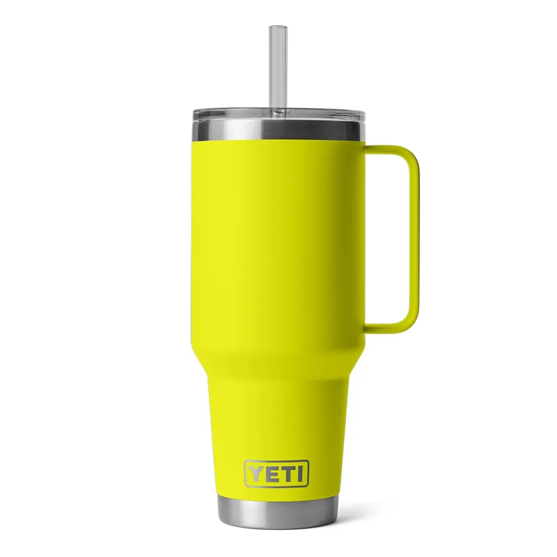 Yeti Rambler 42oz Straw Mug in Firefly Yellow-1
