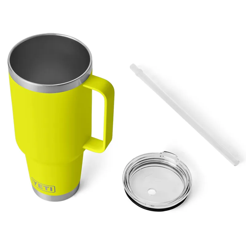 Yeti Rambler 42oz Straw Mug in Firefly Yellow-3