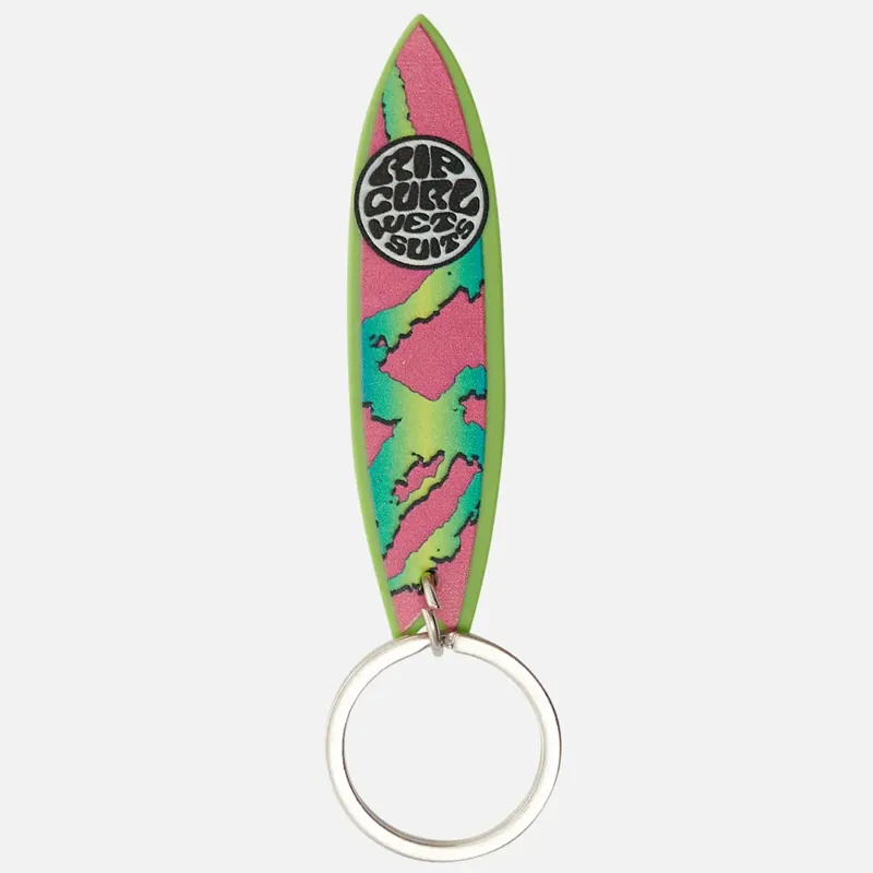 Rip Curl Surfboard Keyring in Green/Pink/White