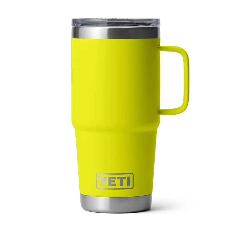 Yeti Rambler 20oz Travel Mug in Firefly Yellow-1