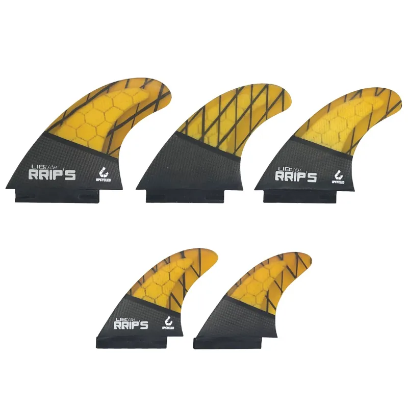 LibTech RRIPS Surfboard Tri-Quad Fin Set in Yellow