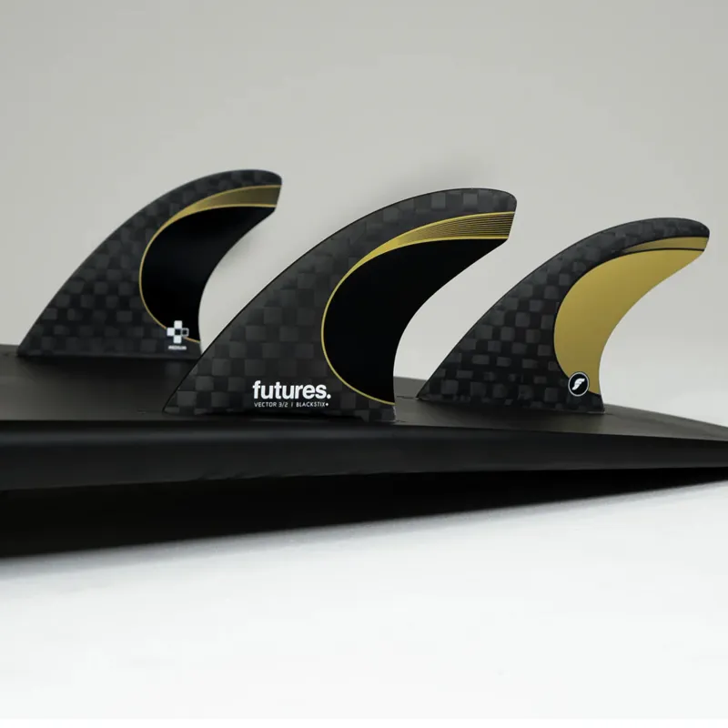 Futures Fins Vector 3/2 Blackstix Medium Tri Fin Set-2