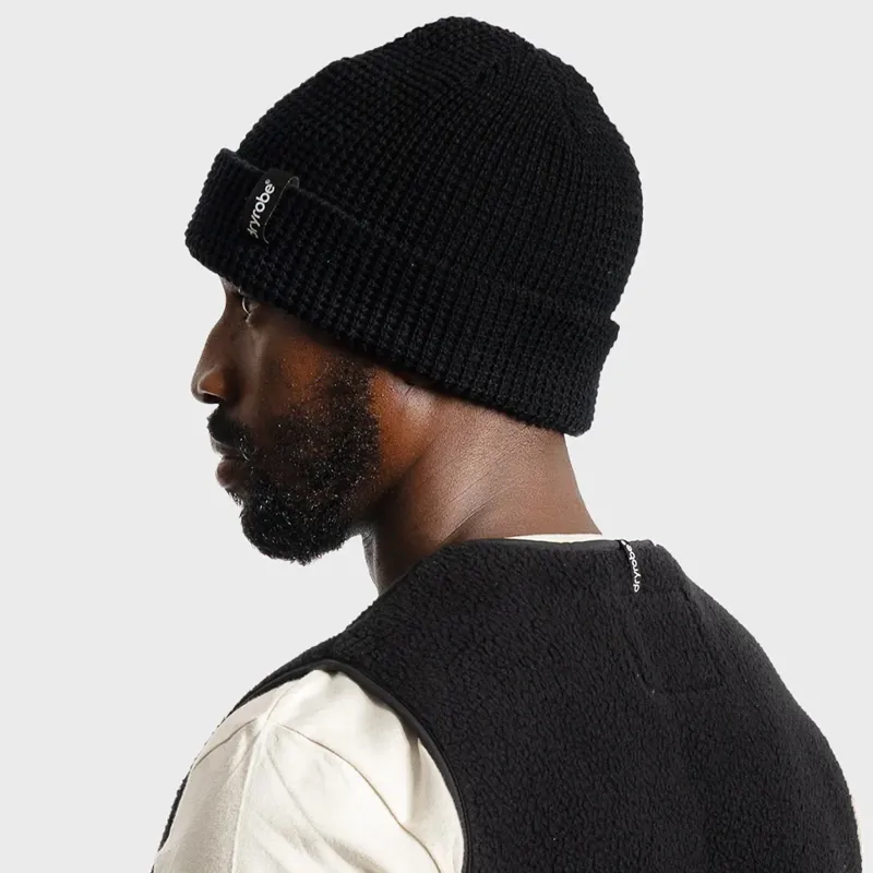 Dryrobe Waffle Beanie in Black-3