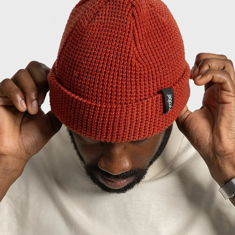 Dryrobe Waffle Beanie in Burnt Orange-4