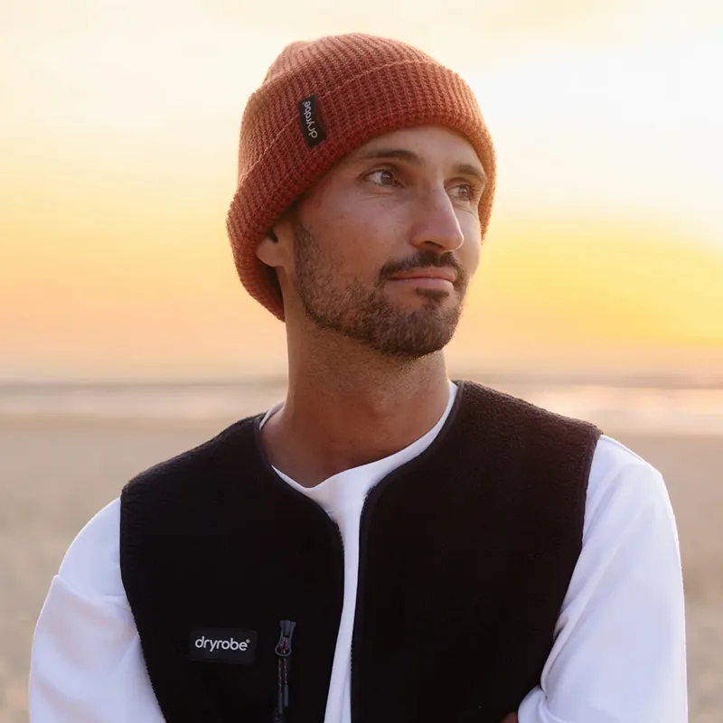Dryrobe Waffle Beanie in Burnt Orange-6