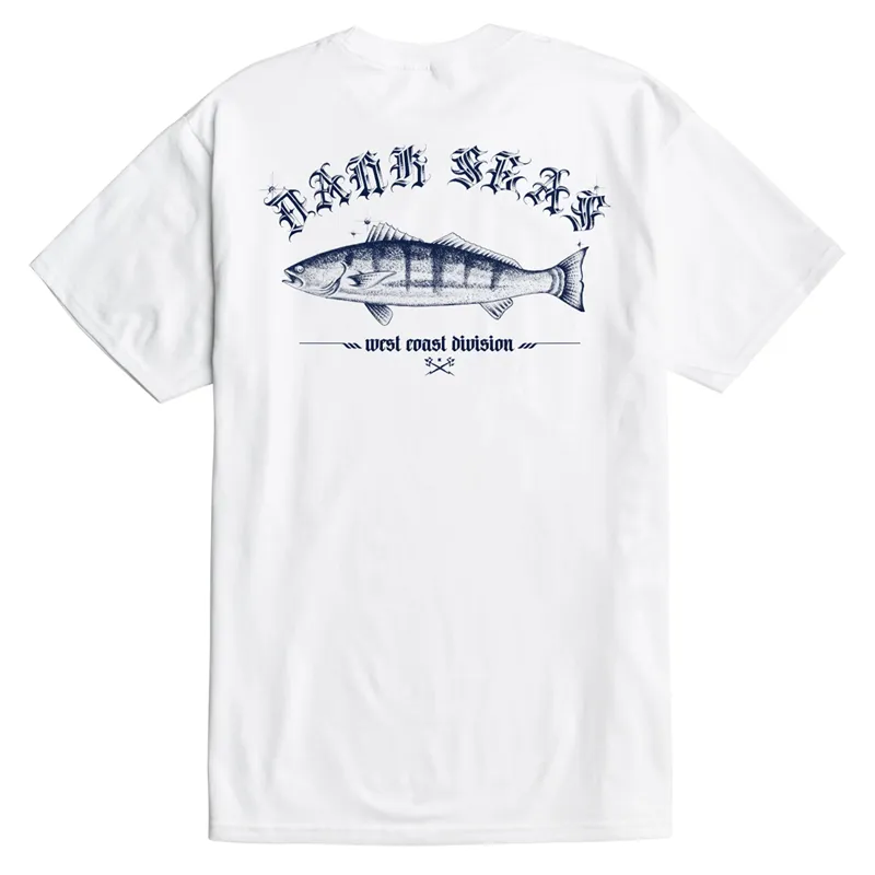 Dark Seas White Sea Bass Tee in White