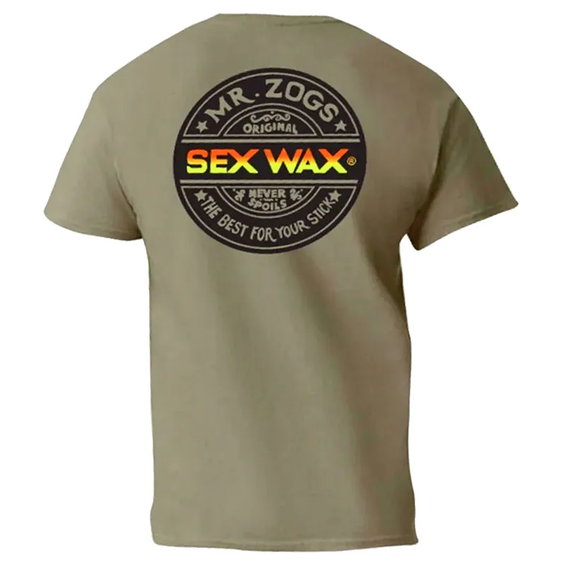 Sexwax Orange Word Fade Tee in Prairie Dust