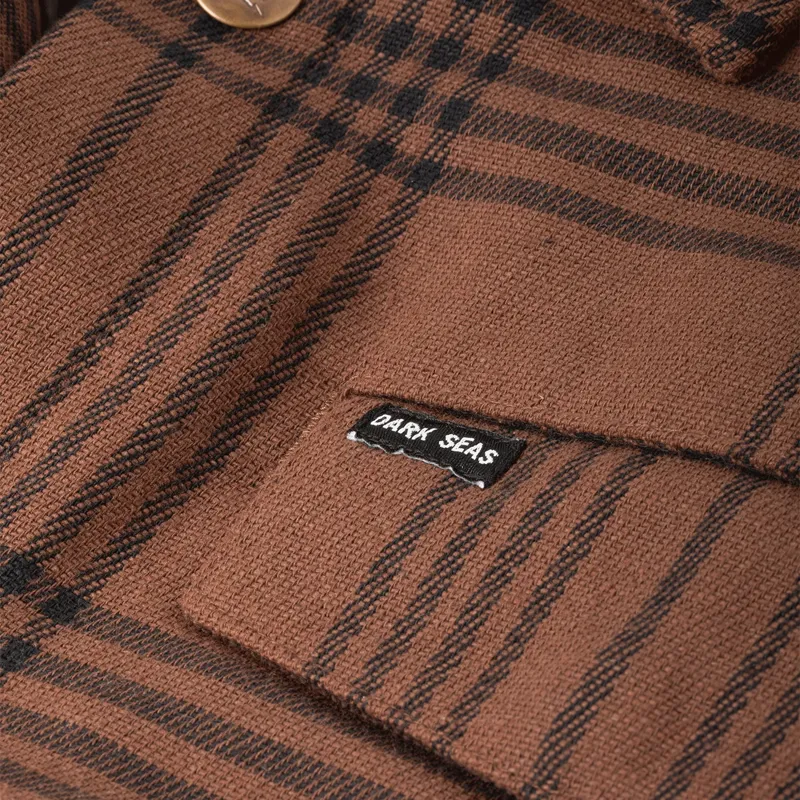 Dark Seas Zilker Heavyweight Shirt Jacket in Brown-3