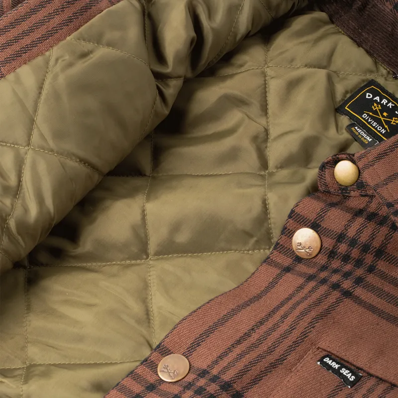 Dark Seas Zilker Heavyweight Shirt Jacket in Brown-4