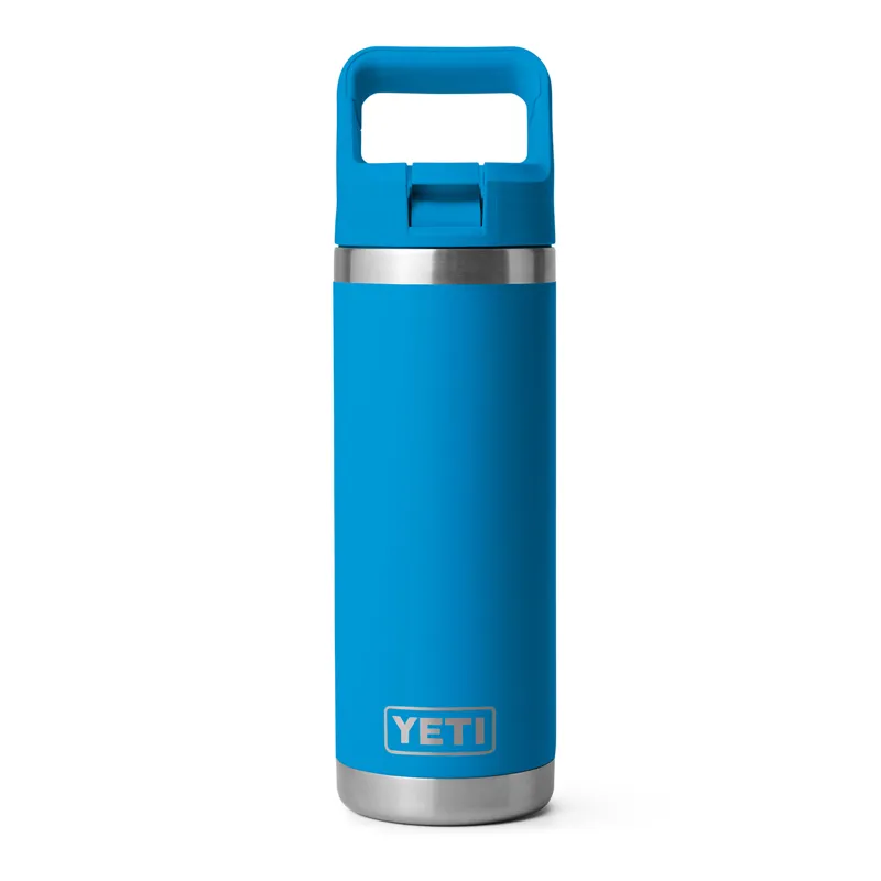 Yeti Rambler 18oz Straw Bottle in Big Wave Blue