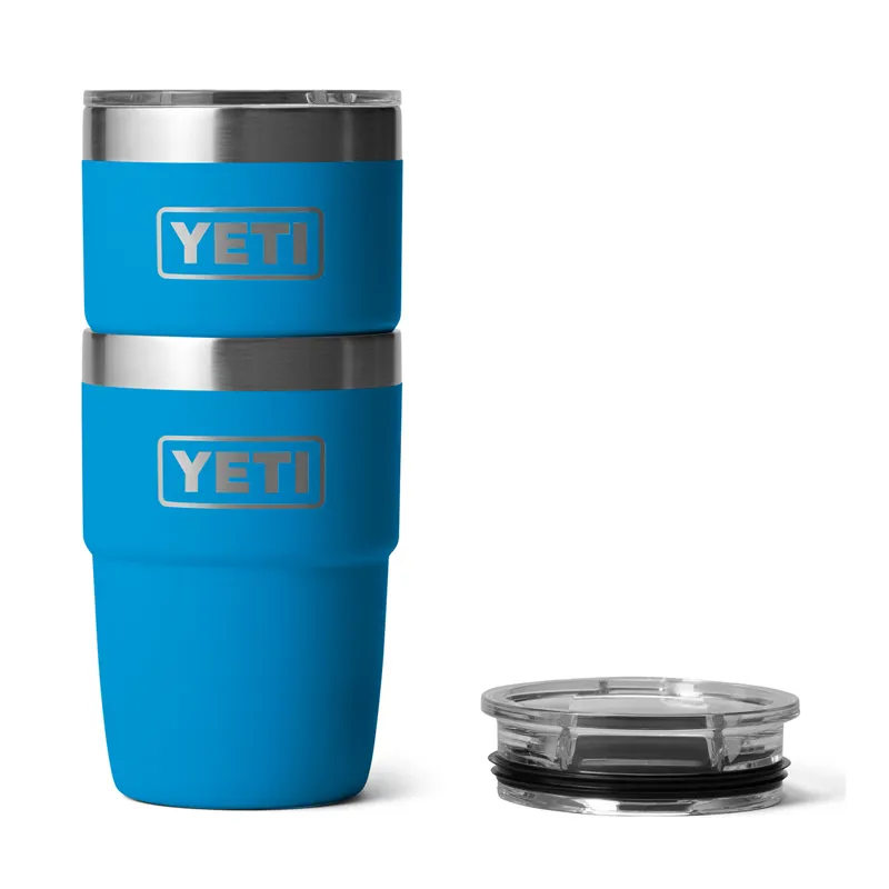 Yeti Rambler 8oz Stackable Cup in Big Wave Blue-3