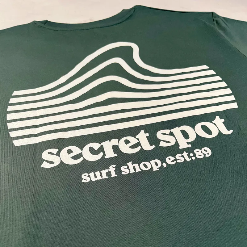 Secret Spot Logo T-Shirt in Green Bay/Off White-2