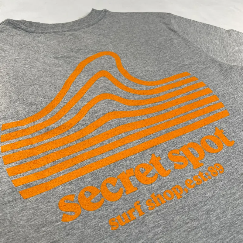 Secret Spot Logo T-Shirt in Heather Grey/Orange-2