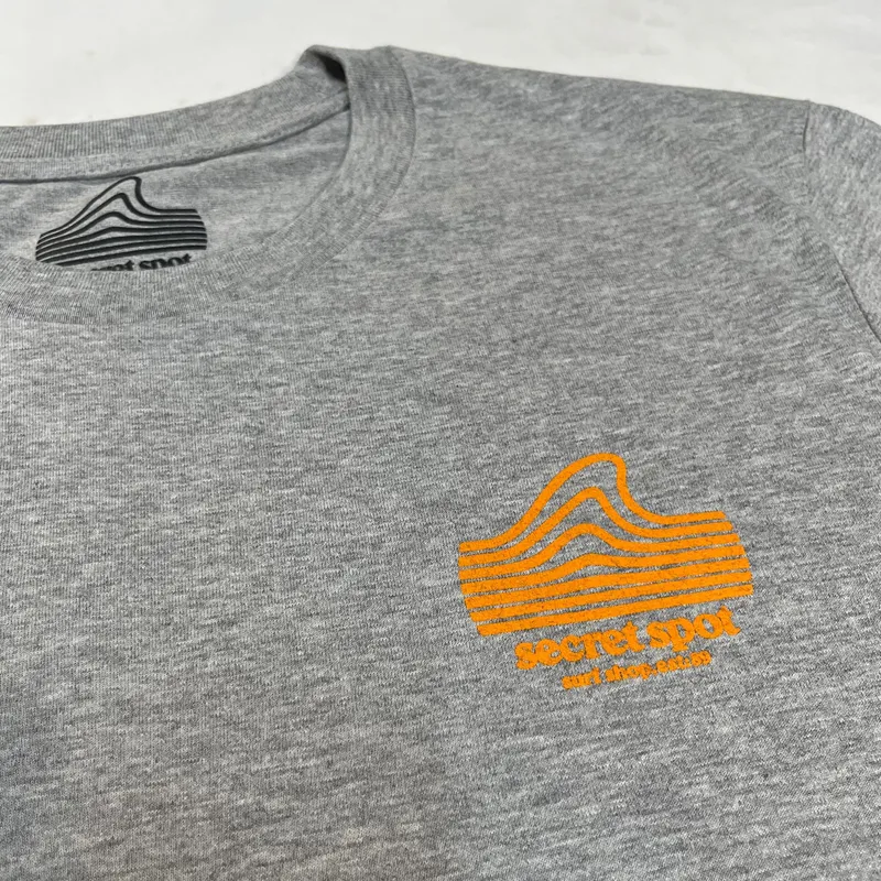 Secret Spot Logo T-Shirt in Heather Grey/Orange-3