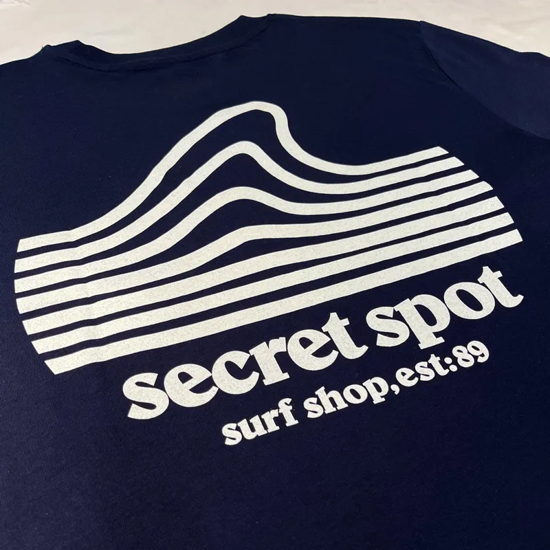 Secret Spot Logo T-Shirt in Navy/Off White-2