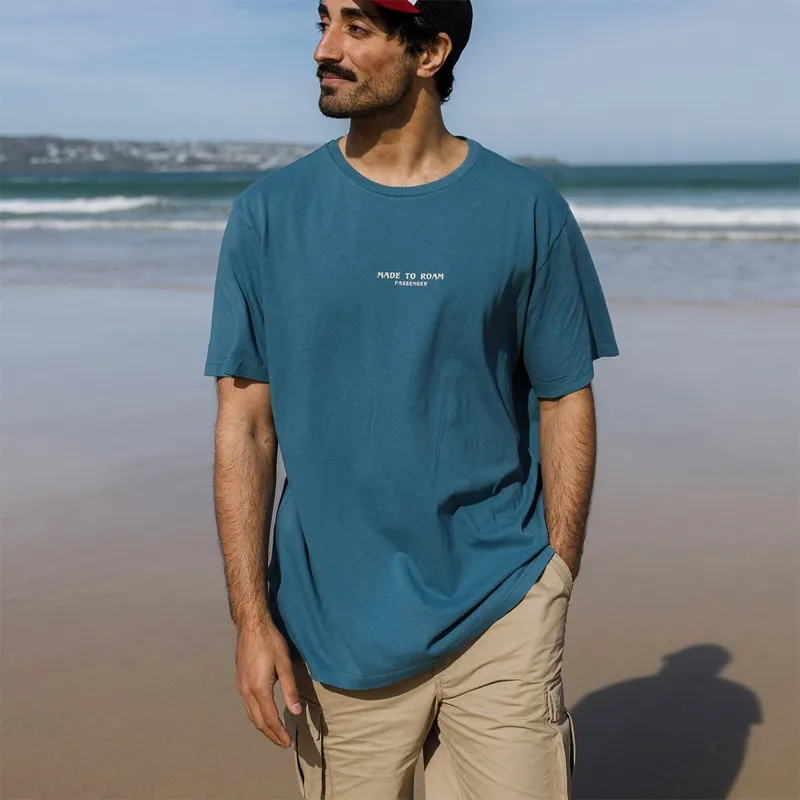 Passenger Recycled Sundown Tee in Blue Steel-1