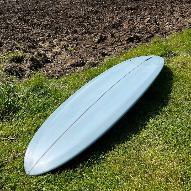 Love Machine Surfboards 7ft 4in Thick Lizzy in Blue - FCS Sides-1