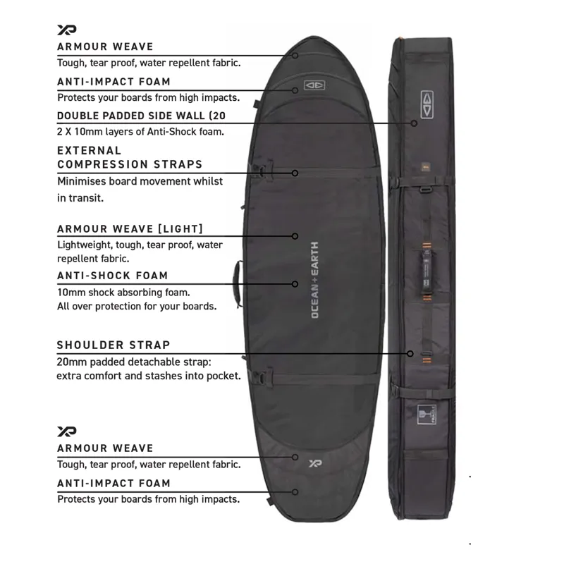 Ocean and Earth Hypa Fish/Shortboard Wheeled Travel Boardbag - 4 Boards-1